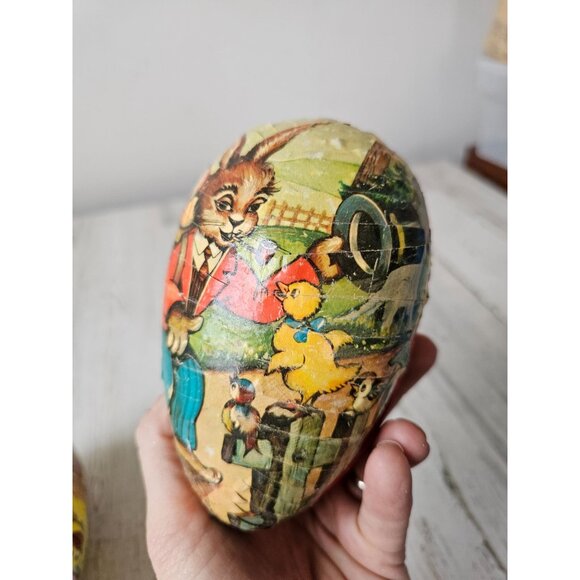 Vintage East West Germany Easter egg paper decor container set - Picture 8 of 10